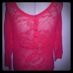 Knit lace like detail sweater